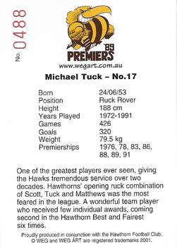 2001 Weg Art '89 Premiers #1 Michael Tuck Back